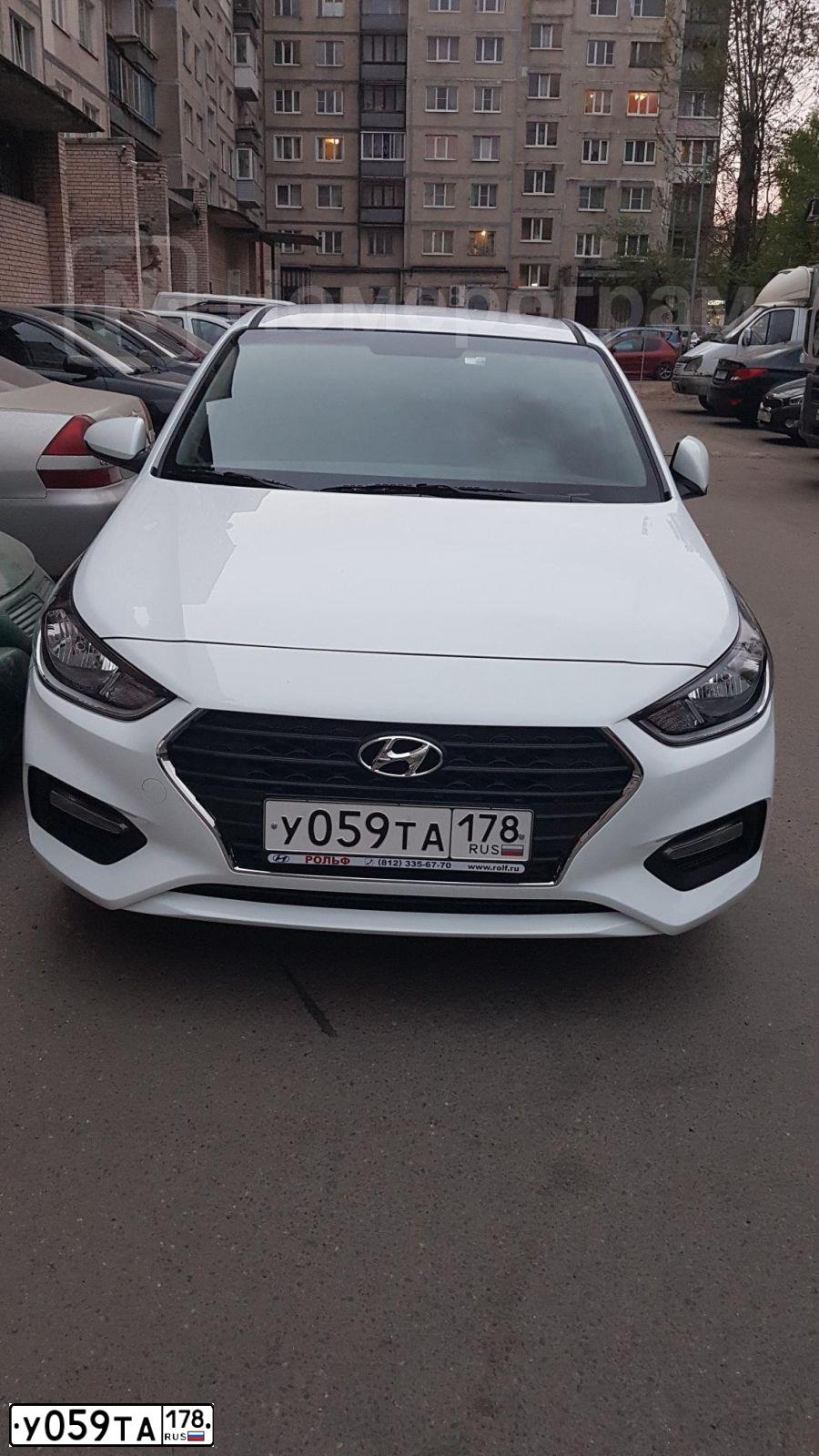 Фото автомобиля HYUNDAI SOLARIS, 2017 — госномер Е491ВО761. Цвет: Белый