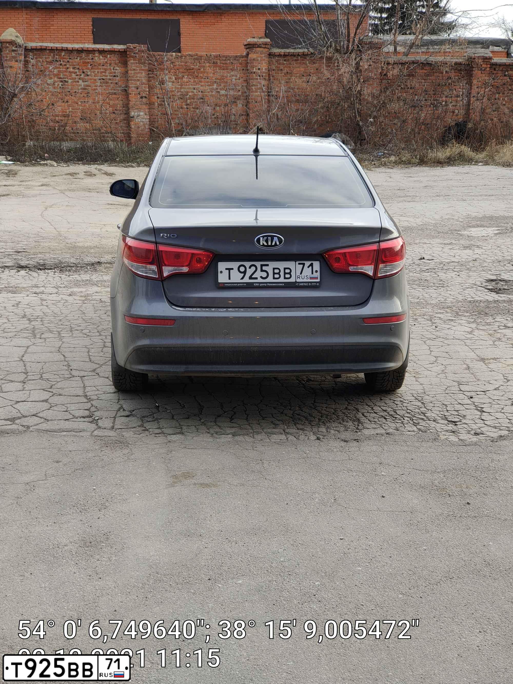 Фото автомобиля KIA RIO, 2016 — госномер Т925ВВ71. Цвет: ТЕМНО-СЕРЫЙ