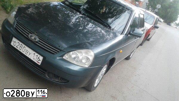 Фото автомобиля LADA 2170 PRIORA, 2009 — госномер О280ВУ116. Цвет: Серо-сине-зеленый