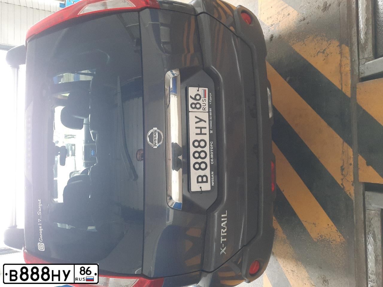 Фото автомобиля NISSAN X-TRAIL, 2012 — госномер В888НУ86. Цвет: СЕРО-СИРЕНЕВЫЙ
