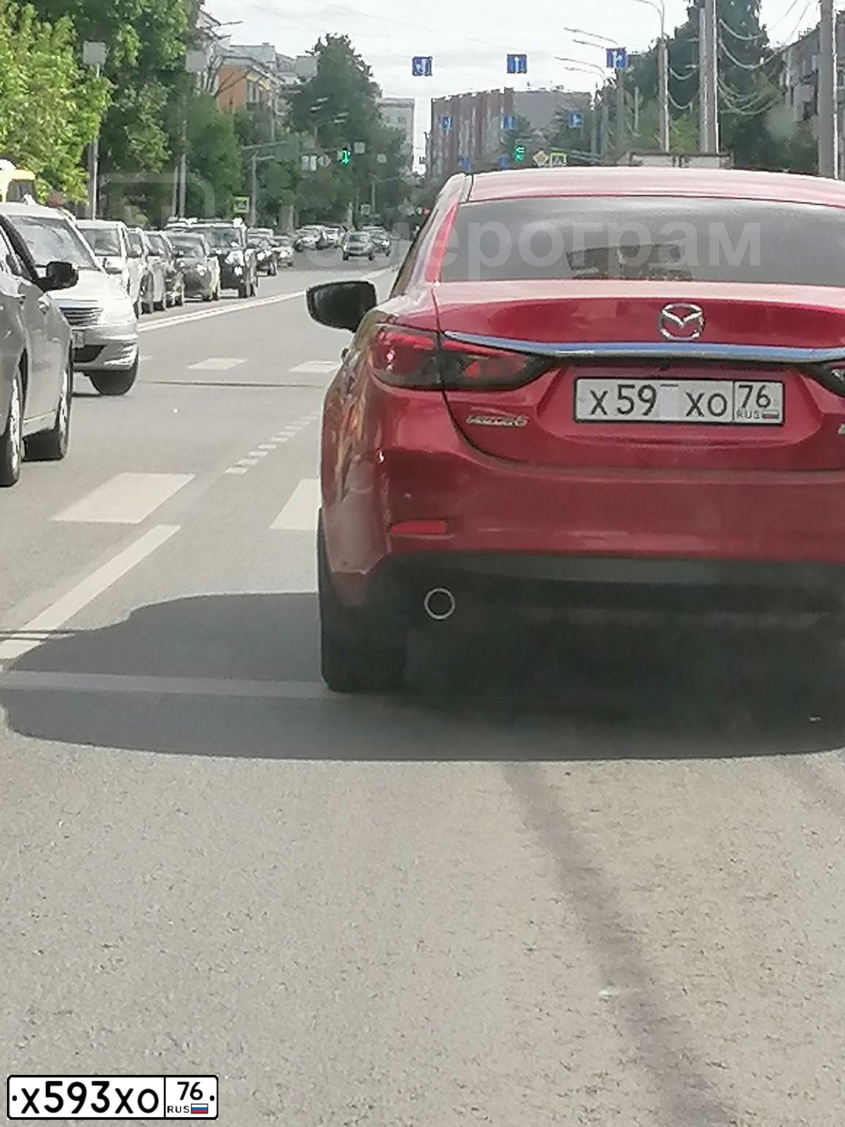 Фото автомобиля MAZDA 6, 2017 — госномер Х593ХО76. Цвет: Красный