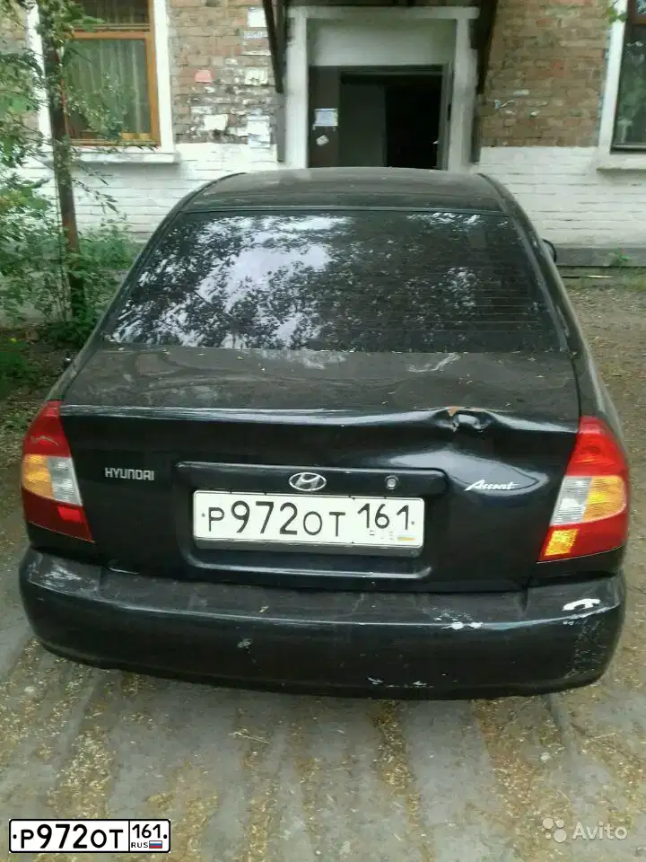 Фото автомобиля TAGAZ ACCENT, 2008 — госномер Р972ОТ161. Цвет: ЧЕРНЫЙ