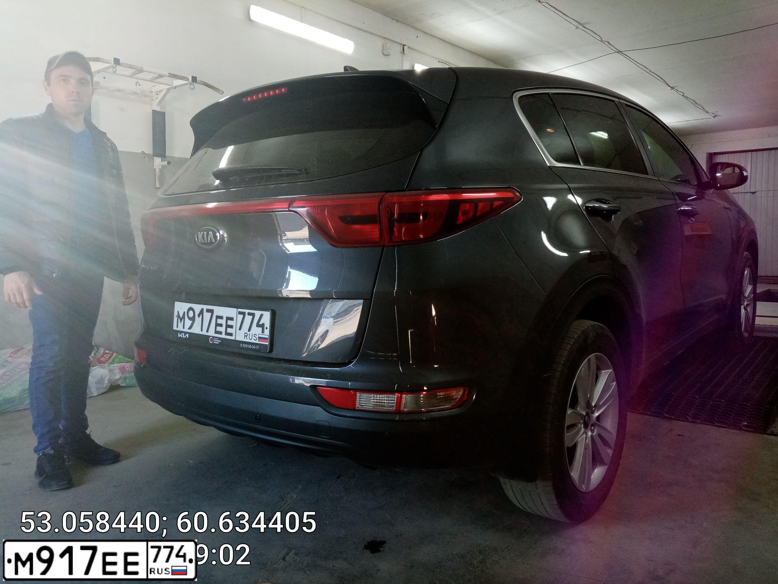 Фото автомобиля KIA SPORTAGE, 2018 — госномер О181МЕ774. Цвет: СЕРЫЙ
