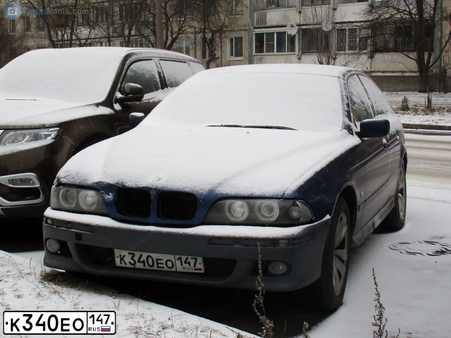 Фото автомобиля BMW SERIE 5, 1998 — госномер К340ЕО147. Цвет: Темно-синий
