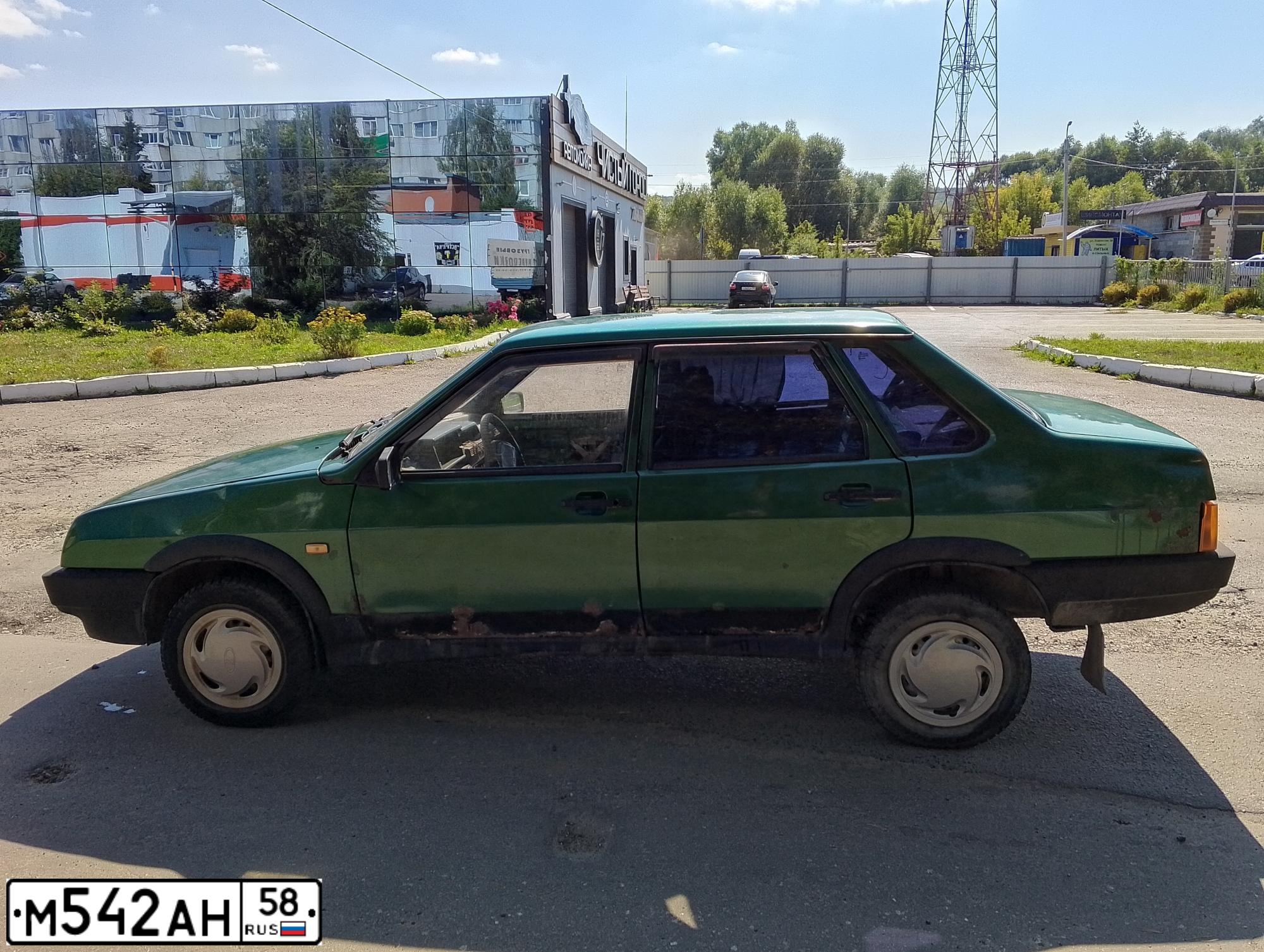 Фото автомобиля LADA 2109 SAMARA, 2000 — госномер М542АН58. Цвет: ЗЕЛЕНЫЙ