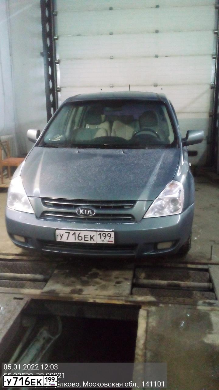 Фото автомобиля KIA CARNIVAL, 2007 — госномер Н757СО790. Цвет: Серый