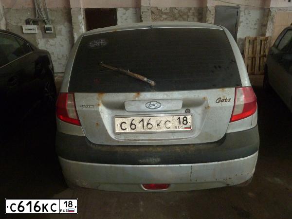 Фото автомобиля HYUNDAI GETZ, 2006 — госномер С616КС18. Цвет: Серебристый