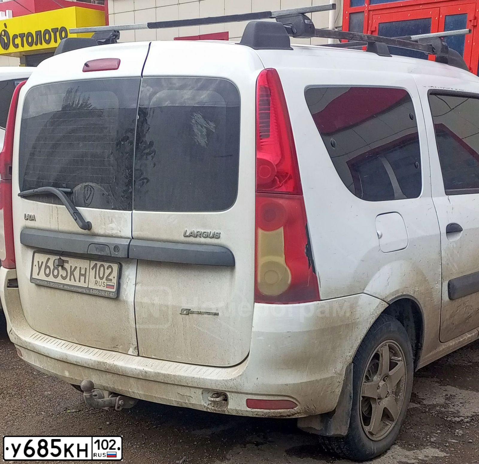 Фото автомобиля LADA LARGUS, 2013 — госномер У685КН102. Цвет: БЕЛЫЙ