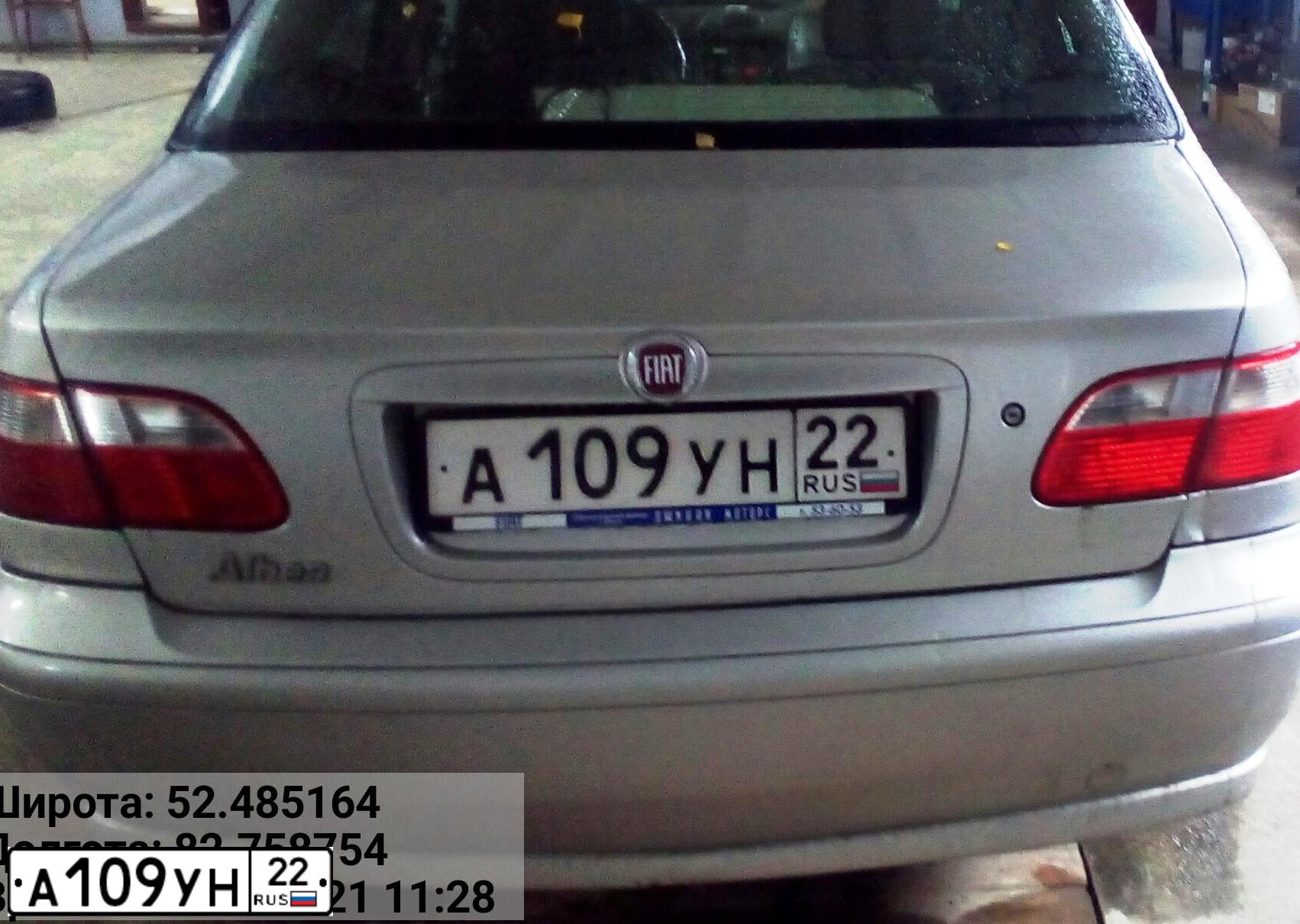 Фото автомобиля FIAT ALBEA, 2008 — госномер А109УН22. Цвет: СЕРЫЙ СТАЛЬНОЙ