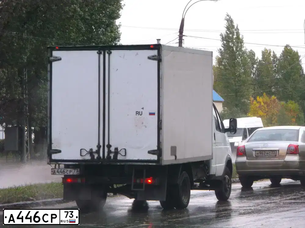 Фото автомобиля GAZ 3302 EL, 2008 — госномер А446СР73. Цвет: Белый