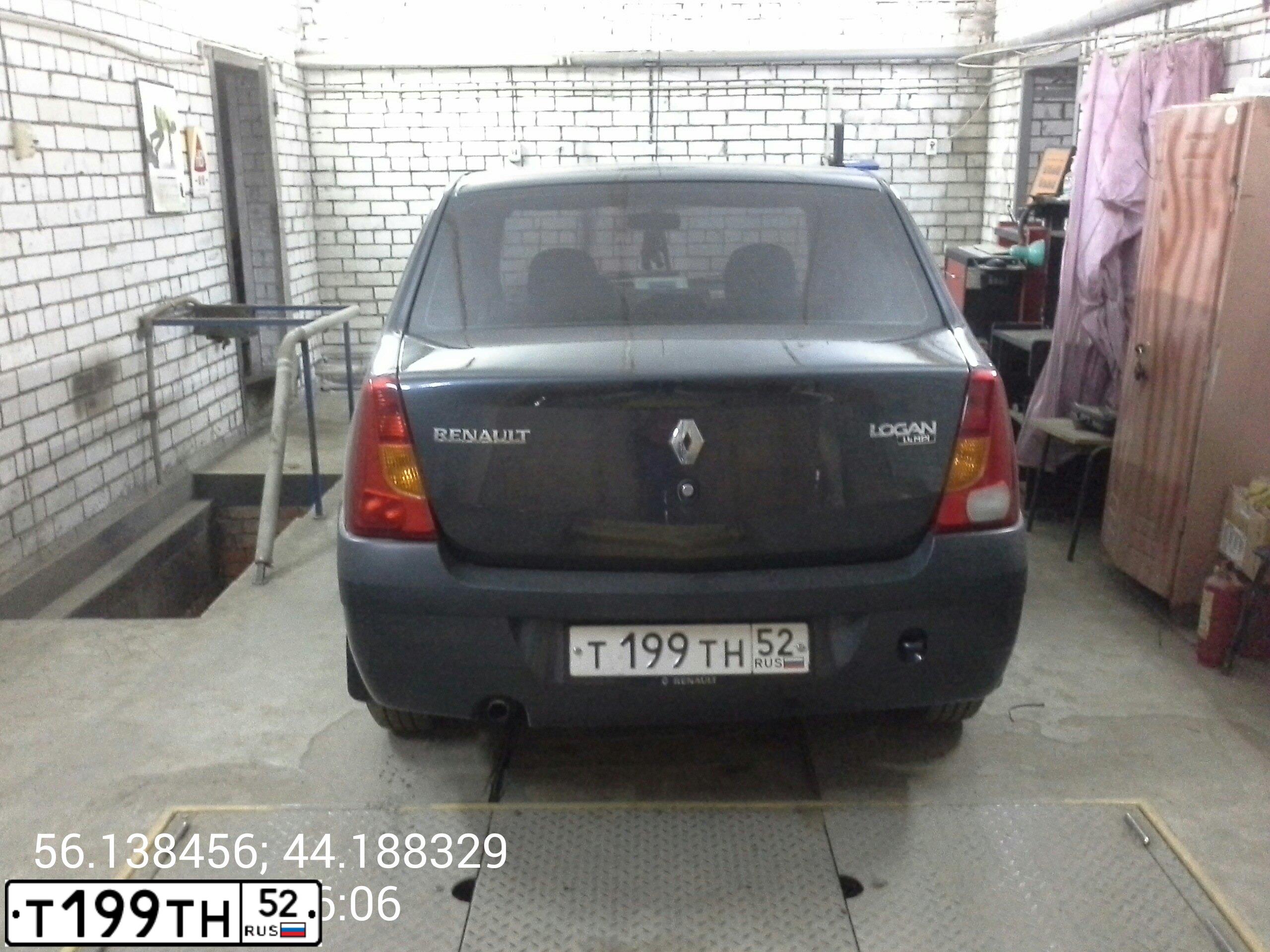 Фото автомобиля RENAULT LOGAN, 2007 — госномер Т199ТН52. Цвет: ТЕМНО-СЕРЫЙ