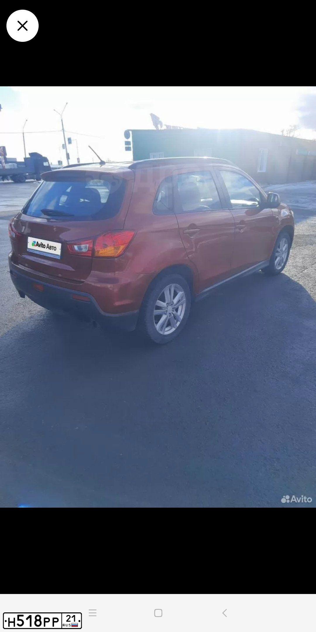 Фото автомобиля MITSUBISHI ASX, 2010 — госномер Н518РР21. Цвет: Красный
