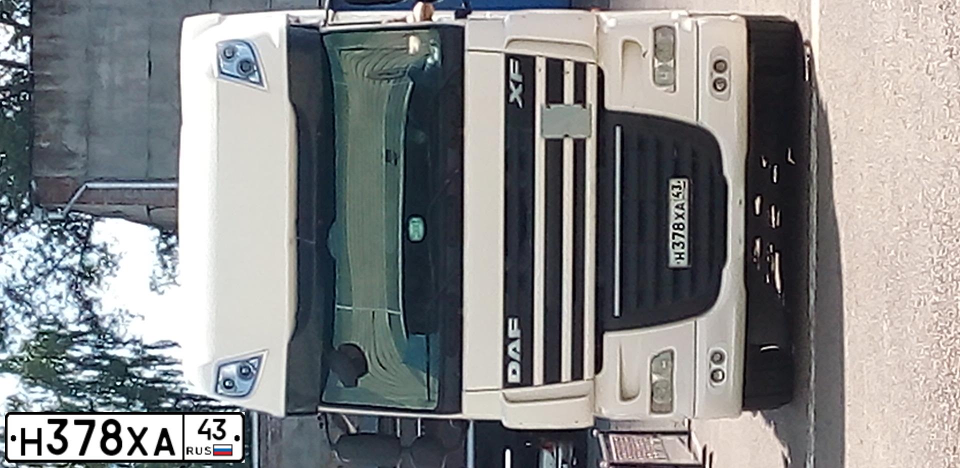 Фото автомобиля DAF XF 105 FT /4X2/, 2013 — госномер Н378ХА43. Цвет: Белый