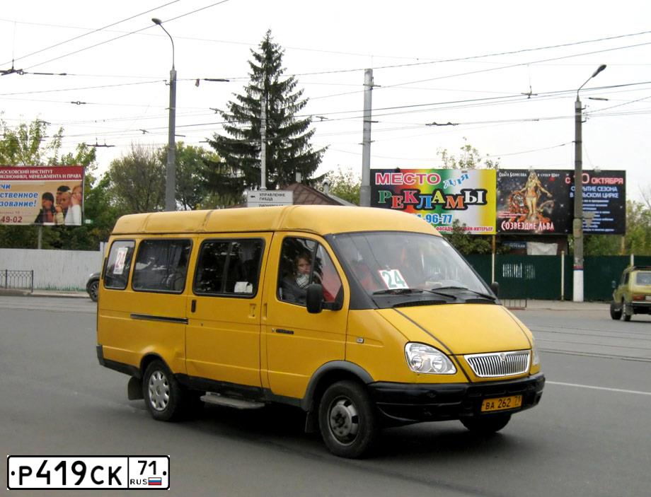 Фото автомобиля GAZ 3221 GAZEL, 2004 — госномер Р419СК71. Цвет: ЗОЛОТИСТО-ЖЕЛТЫЙ