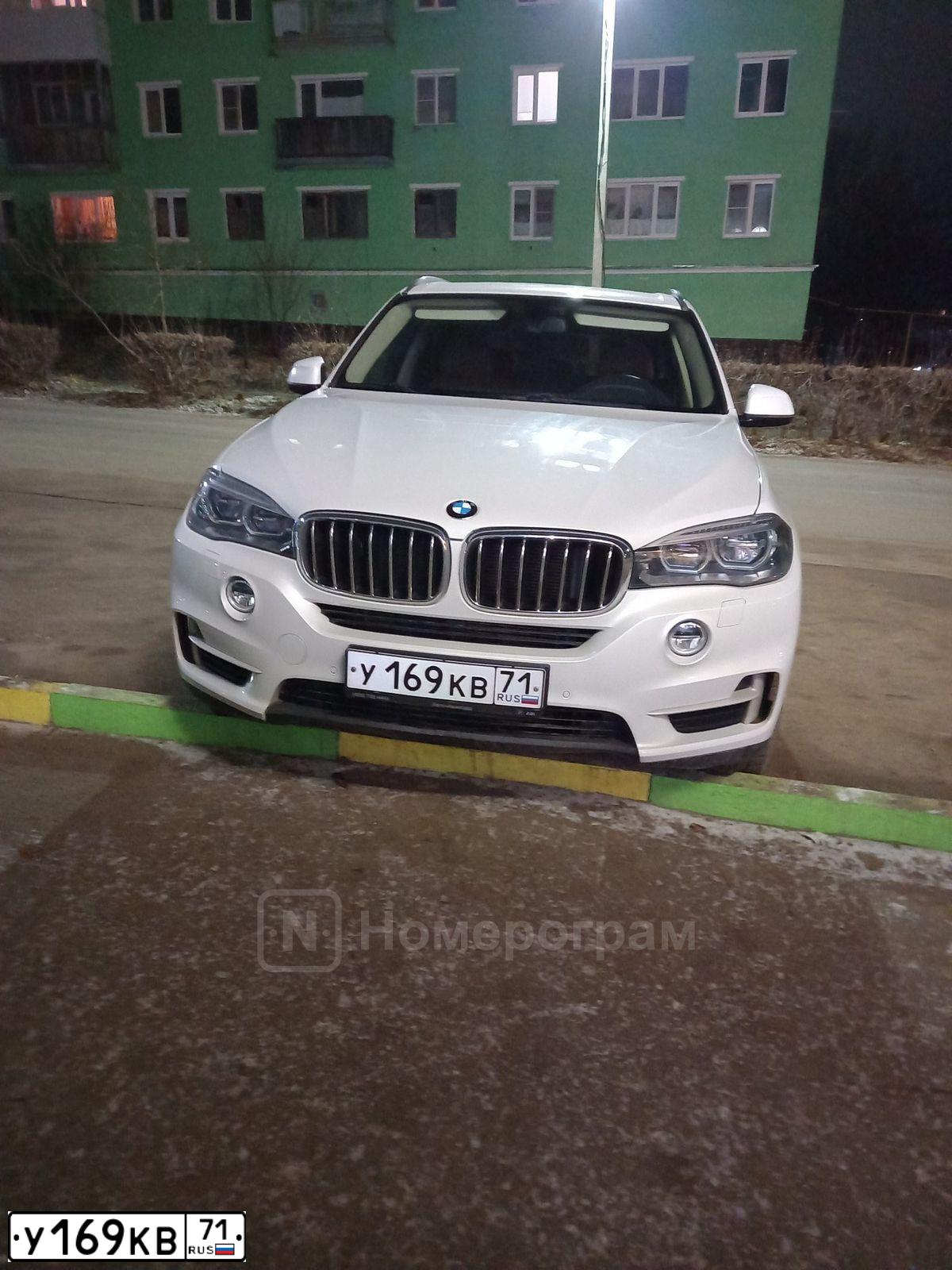 Фото автомобиля BMW X5, 2017 — госномер У169КВ71. Цвет: БЕЛЫЙ МЕТАЛЛИК