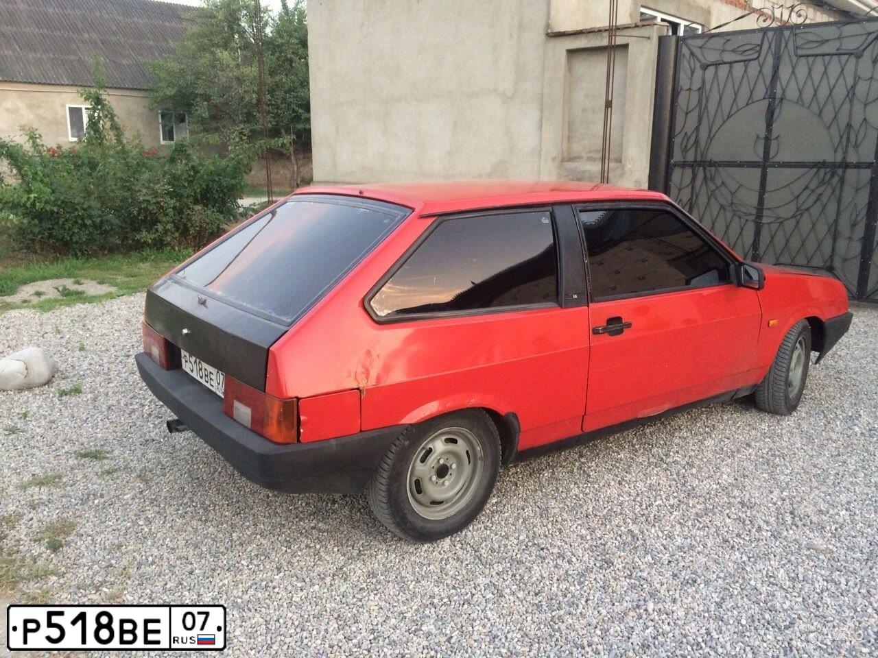 Фото автомобиля LADA 2108 SAMARA, 1993 — госномер Р518ВЕ07. Цвет: Красный