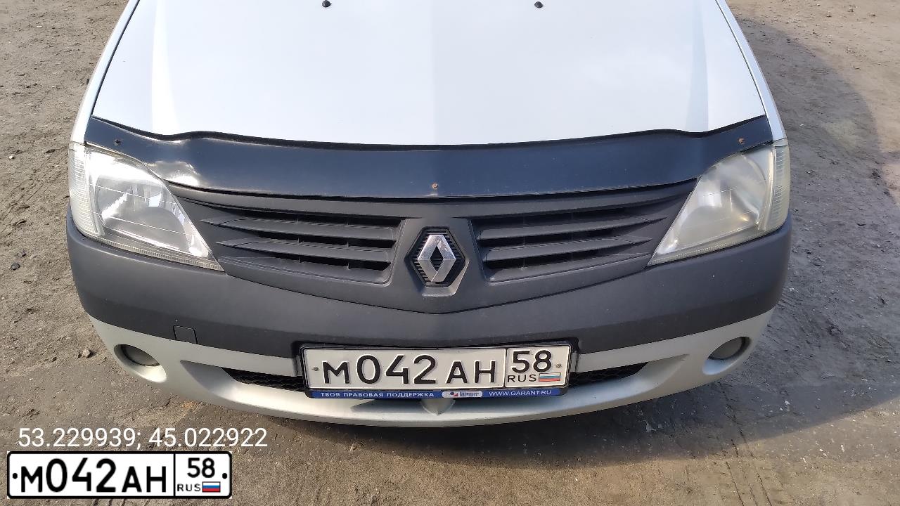 Фото автомобиля RENAULT LOGAN, 2008 — госномер М042АН58. Цвет: СЕРЫЙ