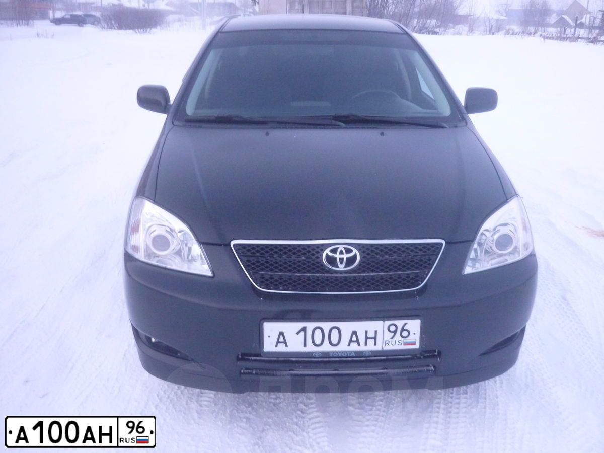 Фото автомобиля TOYOTA COROLLA, 2003 — госномер А100АН96. Цвет: ЧЕРНЫЙ