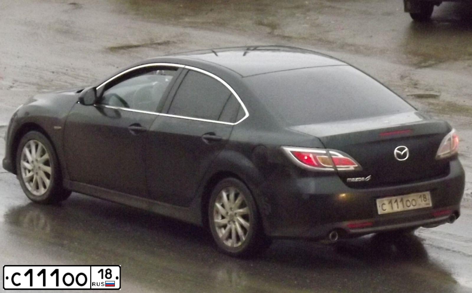 Фото автомобиля MAZDA 6, 2011 — госномер Е472ТР18. Цвет: ЧЕРНЫЙ