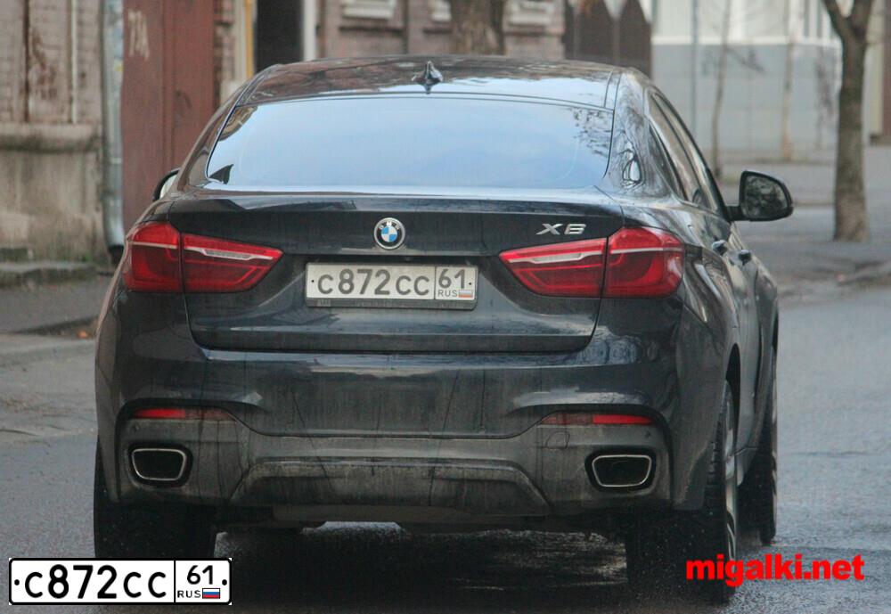 Фото автомобиля BMW X6, 2009 — госномер С872СС161. Цвет: Белый