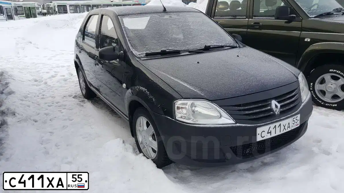 Фото автомобиля RENAULT LOGAN, 2010 — госномер С411ХА55. Цвет: ТЕМНО-СЕРЫЙ