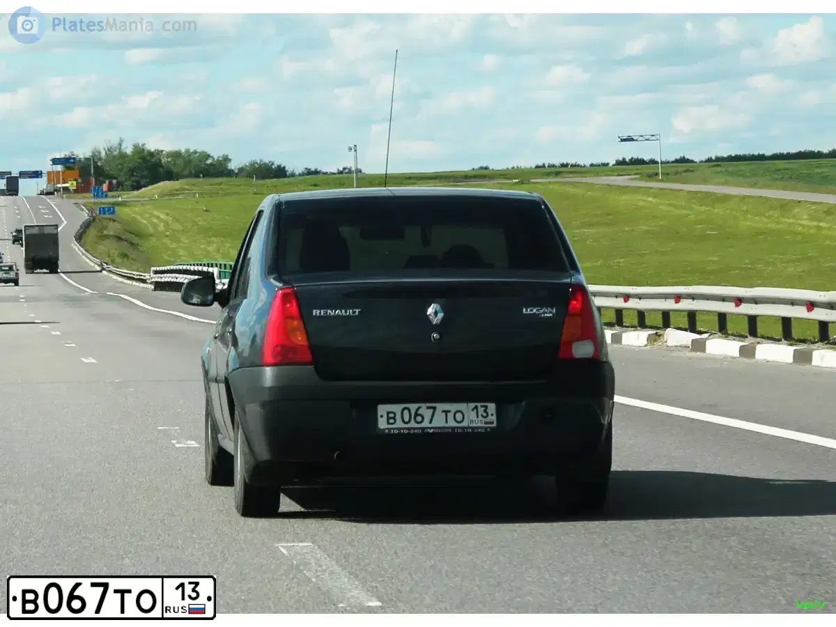 Фото автомобиля RENAULT LOGAN, 2007 — госномер В067ТО13. Цвет: СЕРЫЙ ТЕМНЫЙ