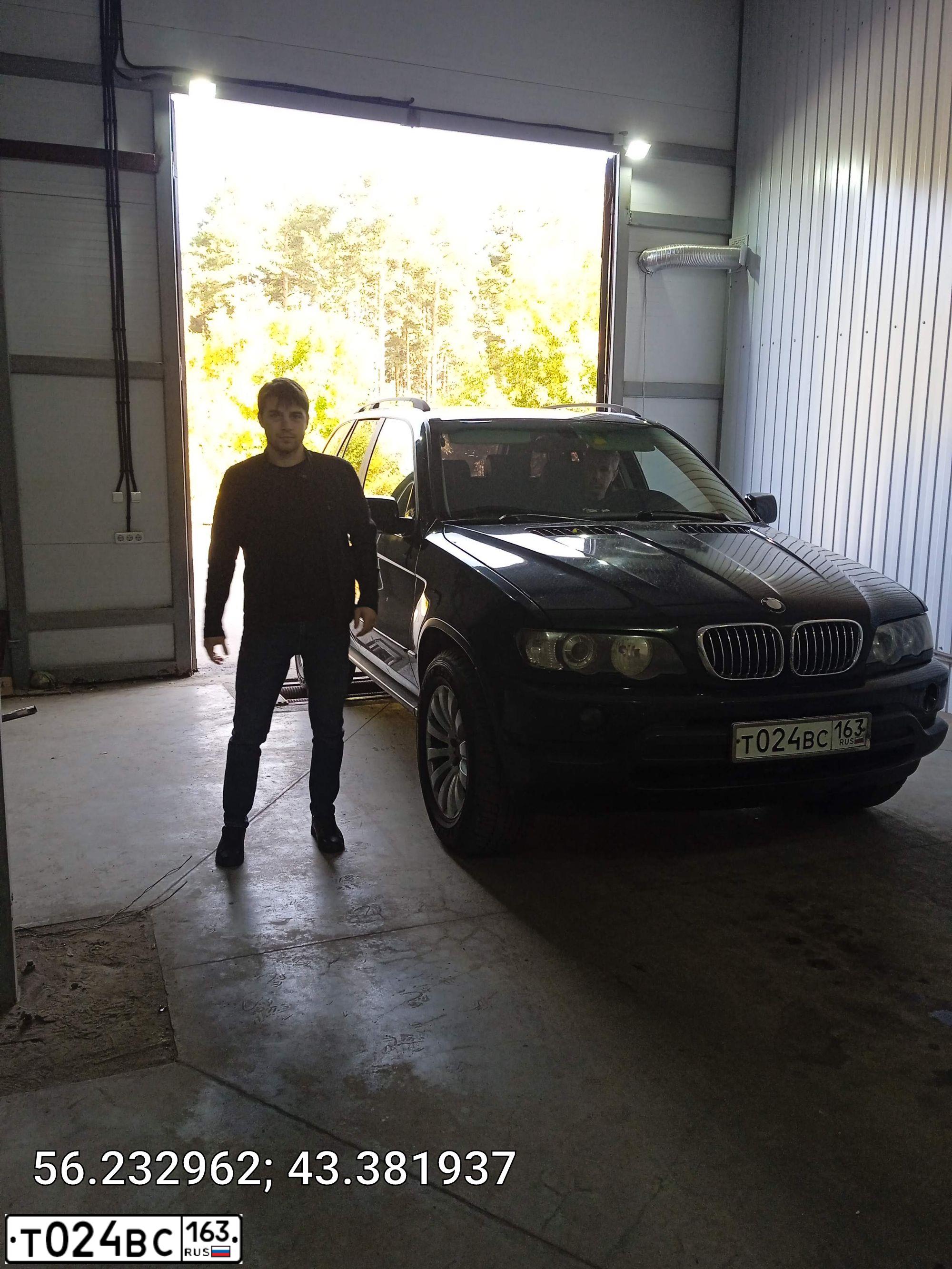 Фото автомобиля BMW X5, 2001 — госномер У109АЕ152. Цвет: ЧЕРНЫЙ