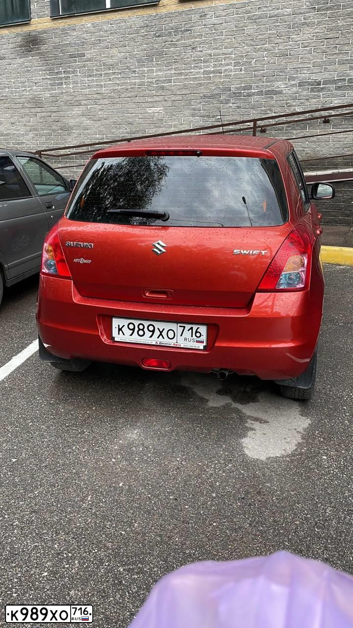 Фото автомобиля SUZUKI SWIFT, 2008 — госномер К989ХО716. Цвет: Оранжевый