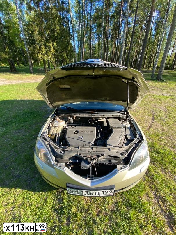 Фото автомобиля MAZDA 3, 2008 — госномер О189ХВ40. Цвет: СЕРО-ЗОЛОТИСТЫЙ