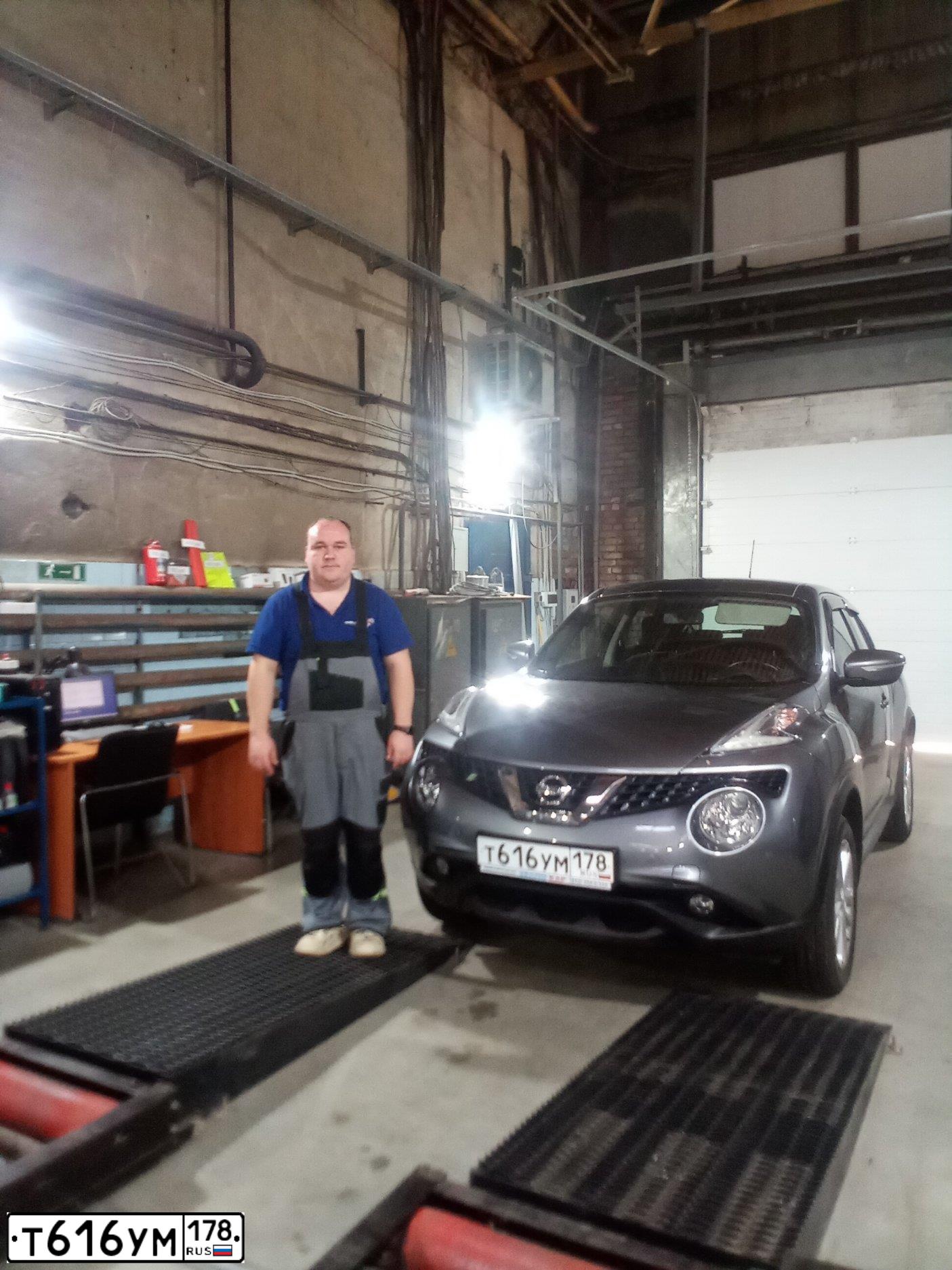 Фото автомобиля NISSAN JUKE, 2015 — госномер Т616УМ178. Цвет: Серый