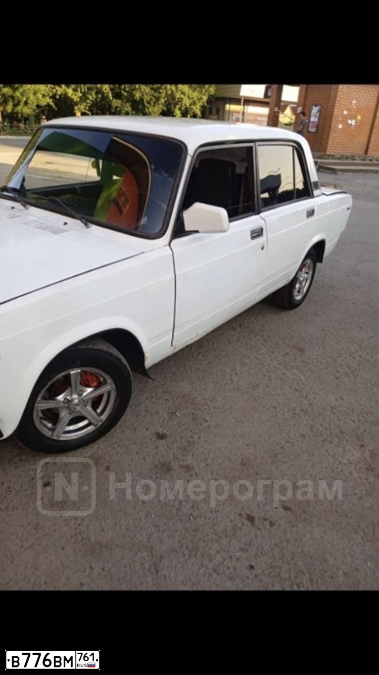 Фото автомобиля LADA 2107, 2001 — госномер В776ВМ761. Цвет: ЯРКО-БЕЛЫЙ
