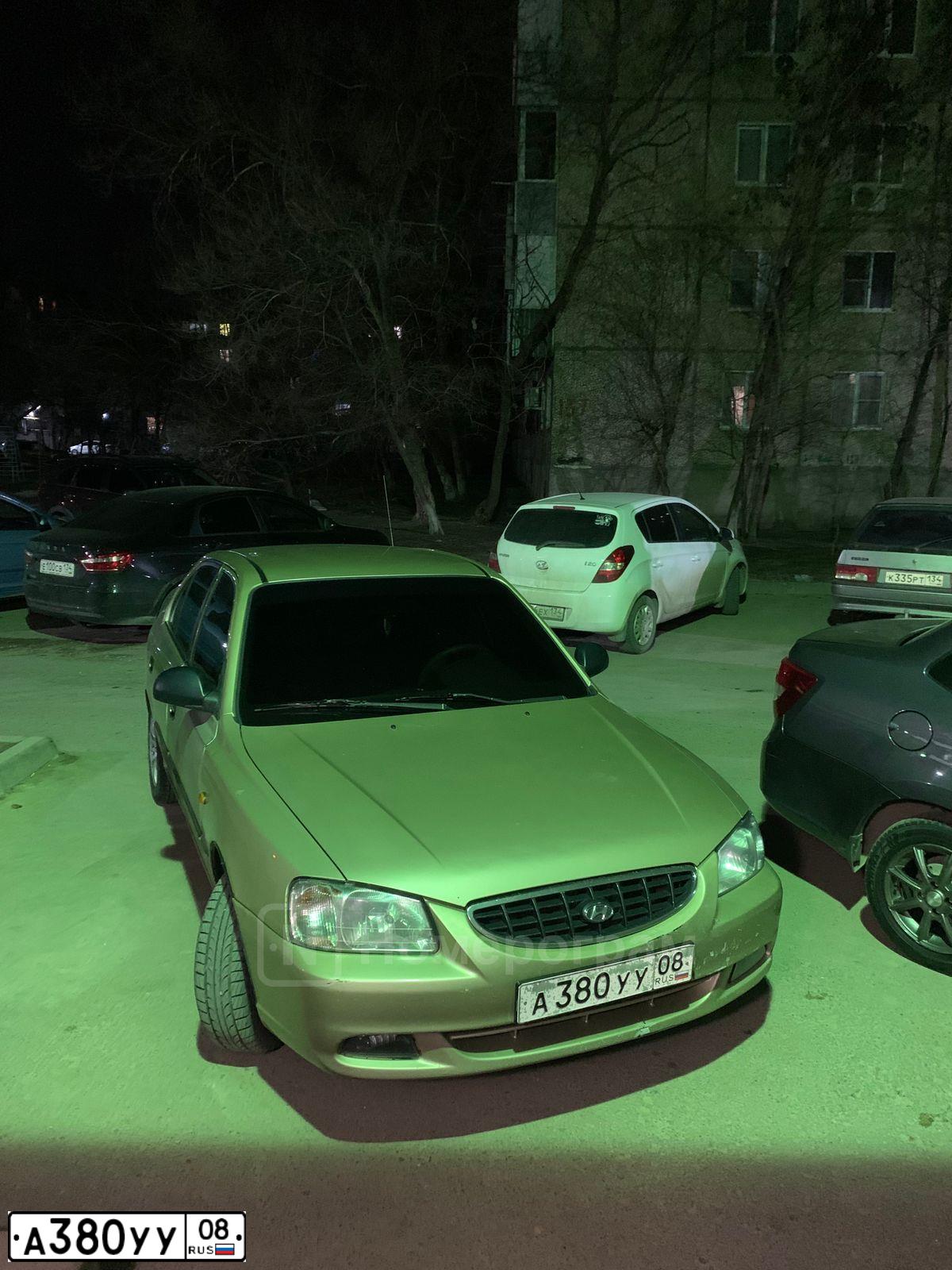 Фото автомобиля TAGAZ ACCENT, 2006 — госномер А380УУ08. Цвет: БЕЖЕВЫЙ