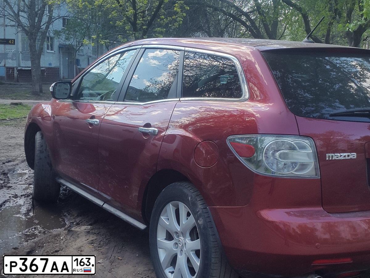 Фото автомобиля MAZDA CX-7, 2008 — госномер Х191УК102. Цвет: КРАСНЫЙ