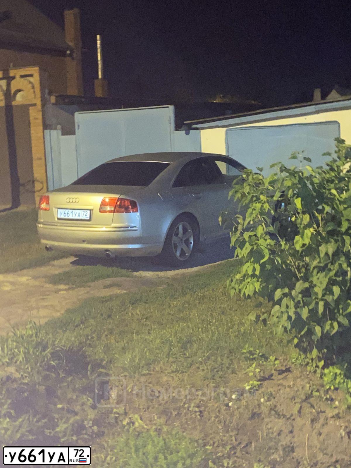 Фото автомобиля AUDI A8, 2005 — госномер У661УА72. Цвет: СЕРЕБРИСТЫЙ
