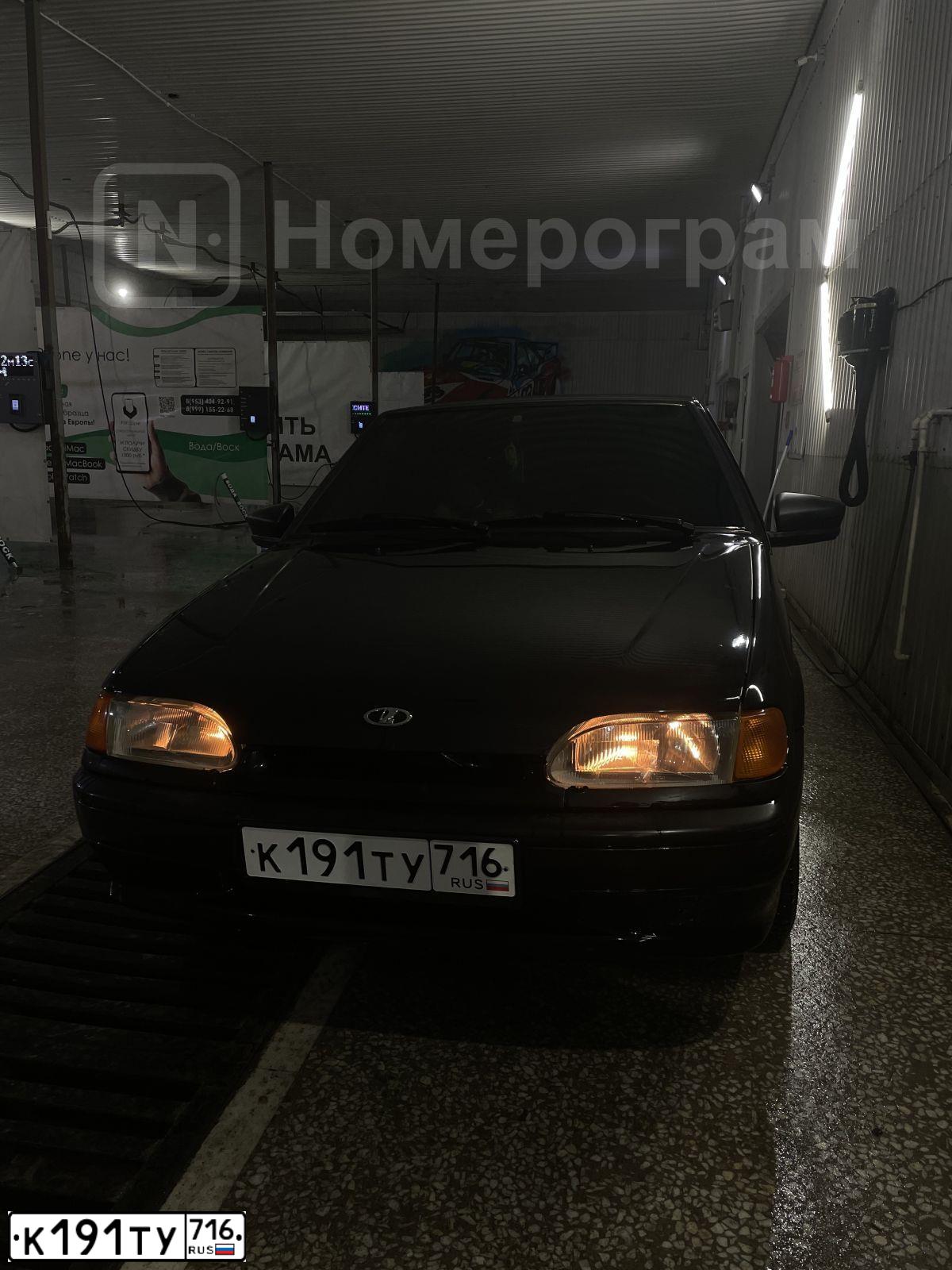 Фото автомобиля LADA 2114 SAMARA, 2012 — госномер К191ТУ716. Цвет: Сине-Черный