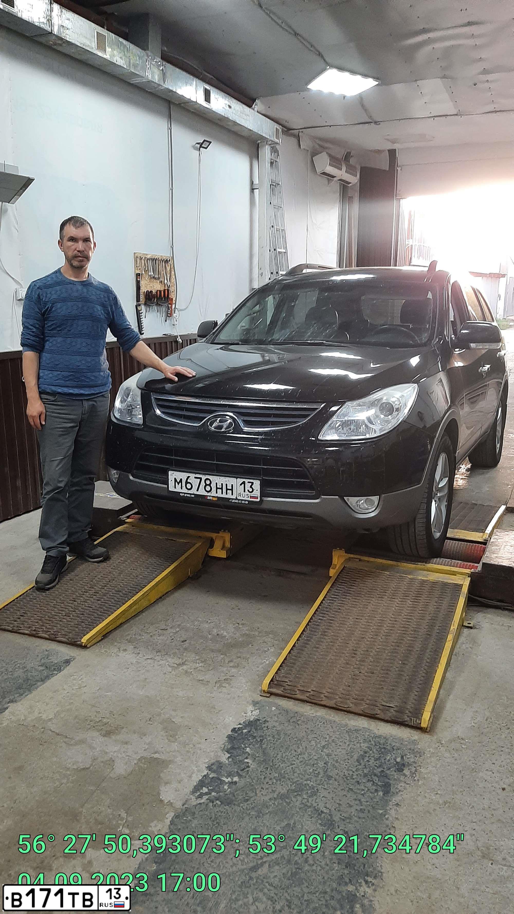 Фото автомобиля HYUNDAI IX55, 2012 — госномер В171ТВ13. Цвет: ЧЕРНЫЙ