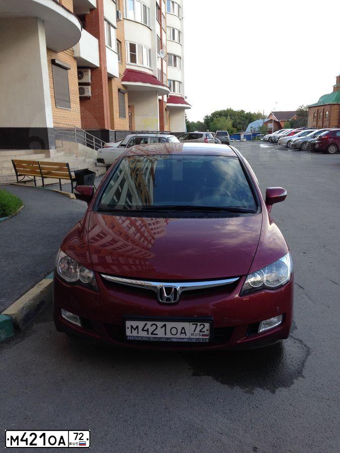 Фото автомобиля HONDA CIVIC, 2008 — госномер Е431ВО774. Цвет: ТЕМНО-КРАСНЫЙ