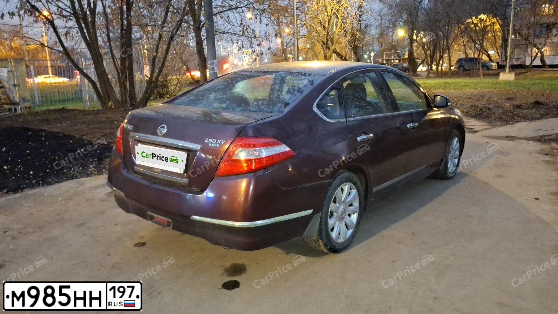 Фото автомобиля NISSAN TEANA, 2011 — госномер М985НН197. Цвет: ВИШНЕВЫЙ ТЕМНЫЙ