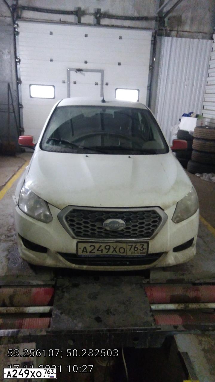 Фото автомобиля DATSUN ON-DO, 2019 — госномер А749ХО763. Цвет: БЕЛЫЙ