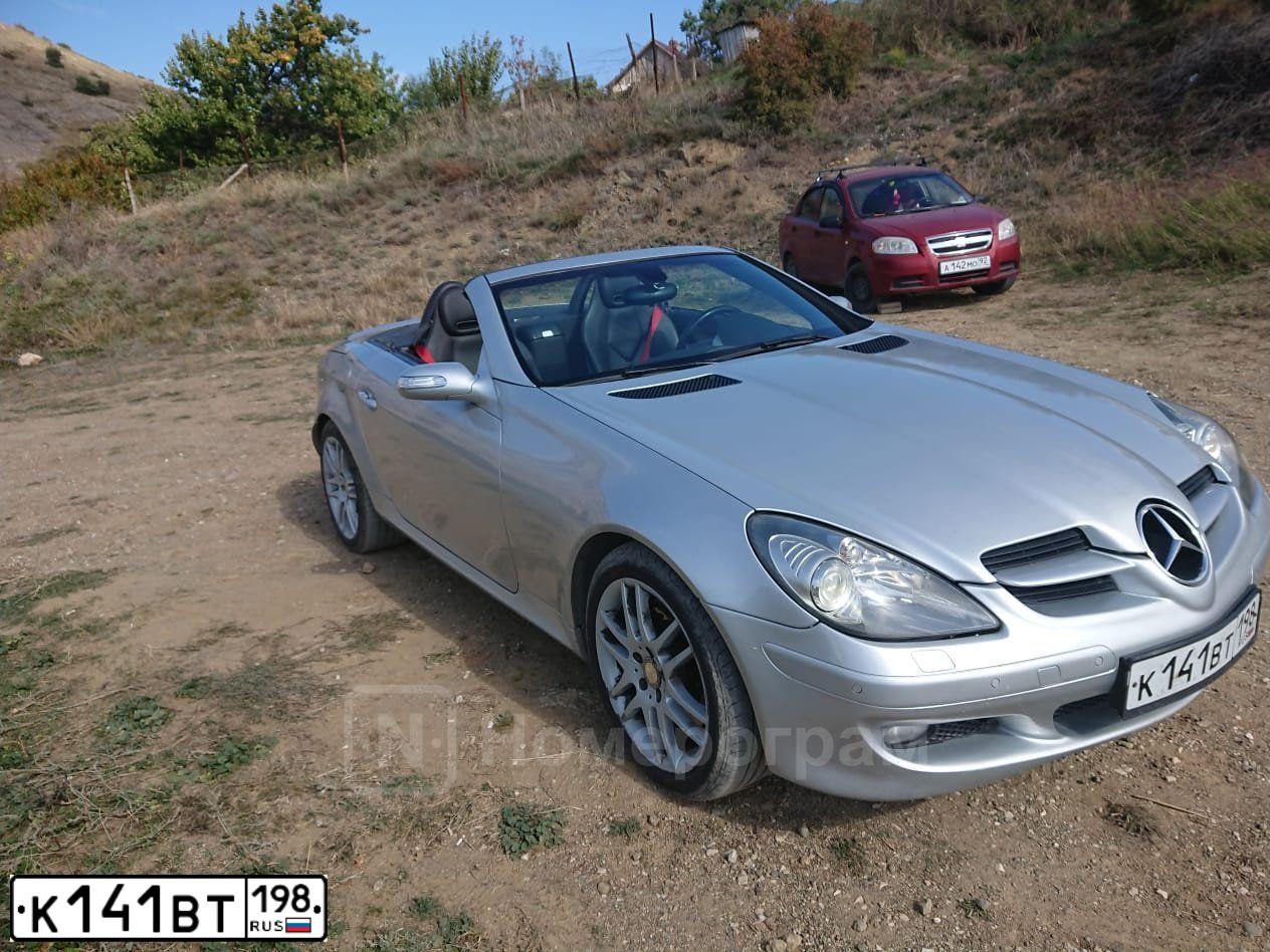 Фото автомобиля MERCEDES SLK-KLASSE, 2007 — госномер В972ВО92. Цвет: СЕРЕБРИСТЫЙ