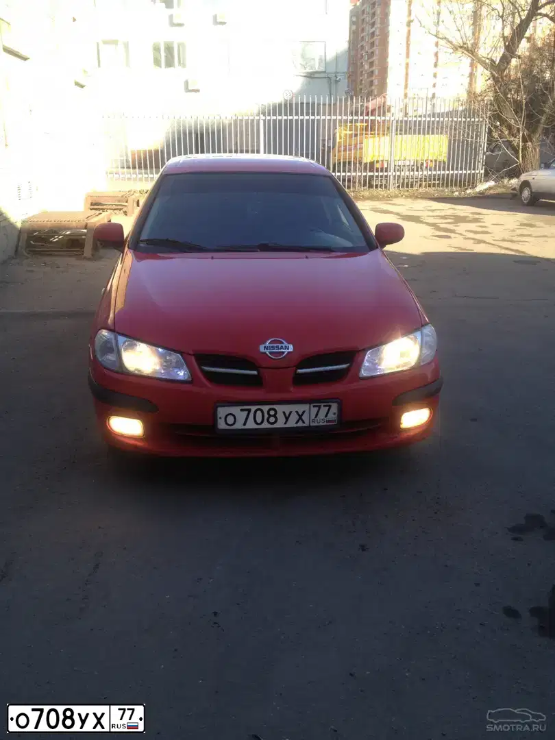 Фото автомобиля NISSAN ALMERA, 2000 — госномер Р808ОР150. Цвет: КРАСНЫЙ