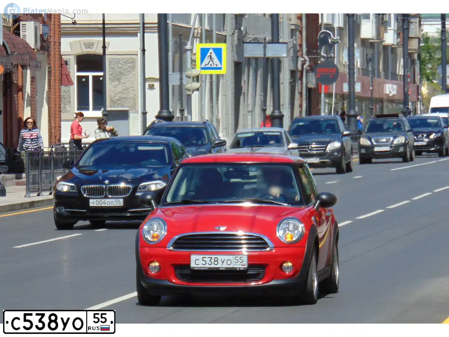 Фото автомобиля MINI МINI ОNЕ, 2012 — госномер С538УО55. Цвет: КРАСНЫЙ