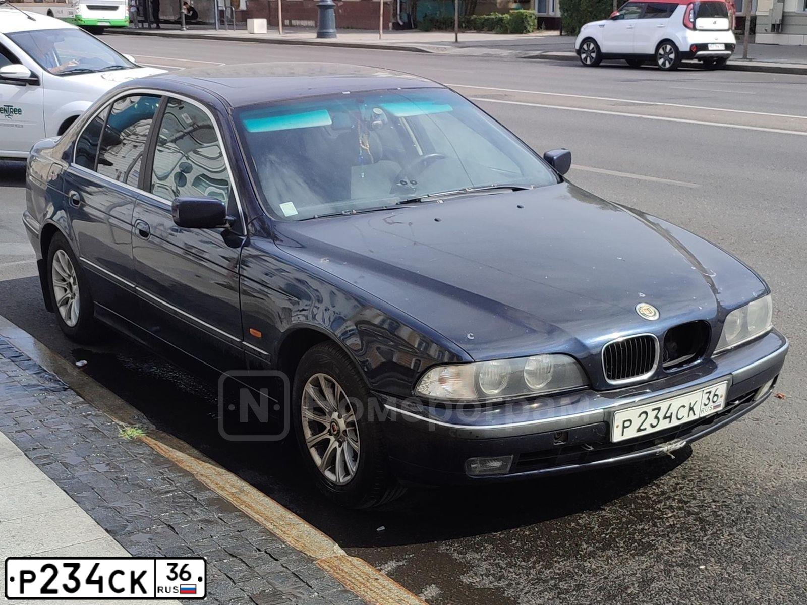 Фото автомобиля BMW SERIE 5, 1998 — госномер Р234СК36. Цвет: СИНИЙ