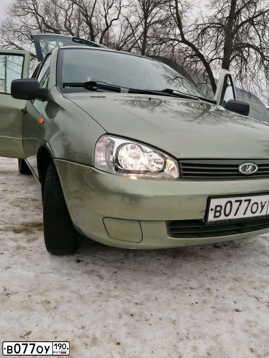 Фото автомобиля LADA 1119 KALINA, 2011 — госномер В077ОУ190. Цвет: ЗЕЛЕНЫЙ
