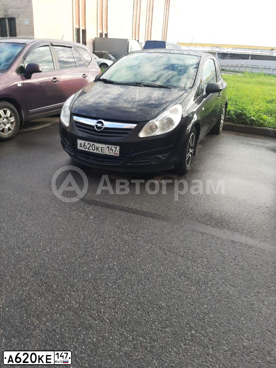 Фото автомобиля OPEL CORSA, 2008 — госномер О459КР154. Цвет: ЧЕРНЫЙ