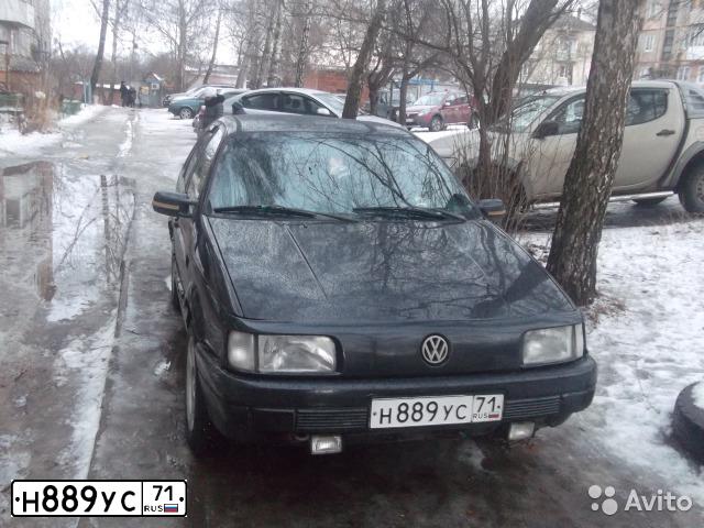 Фото автомобиля VOLKSWAGEN PASSAT, 1991 — госномер Н889УС71. Цвет: ЧЕРНЫЙ