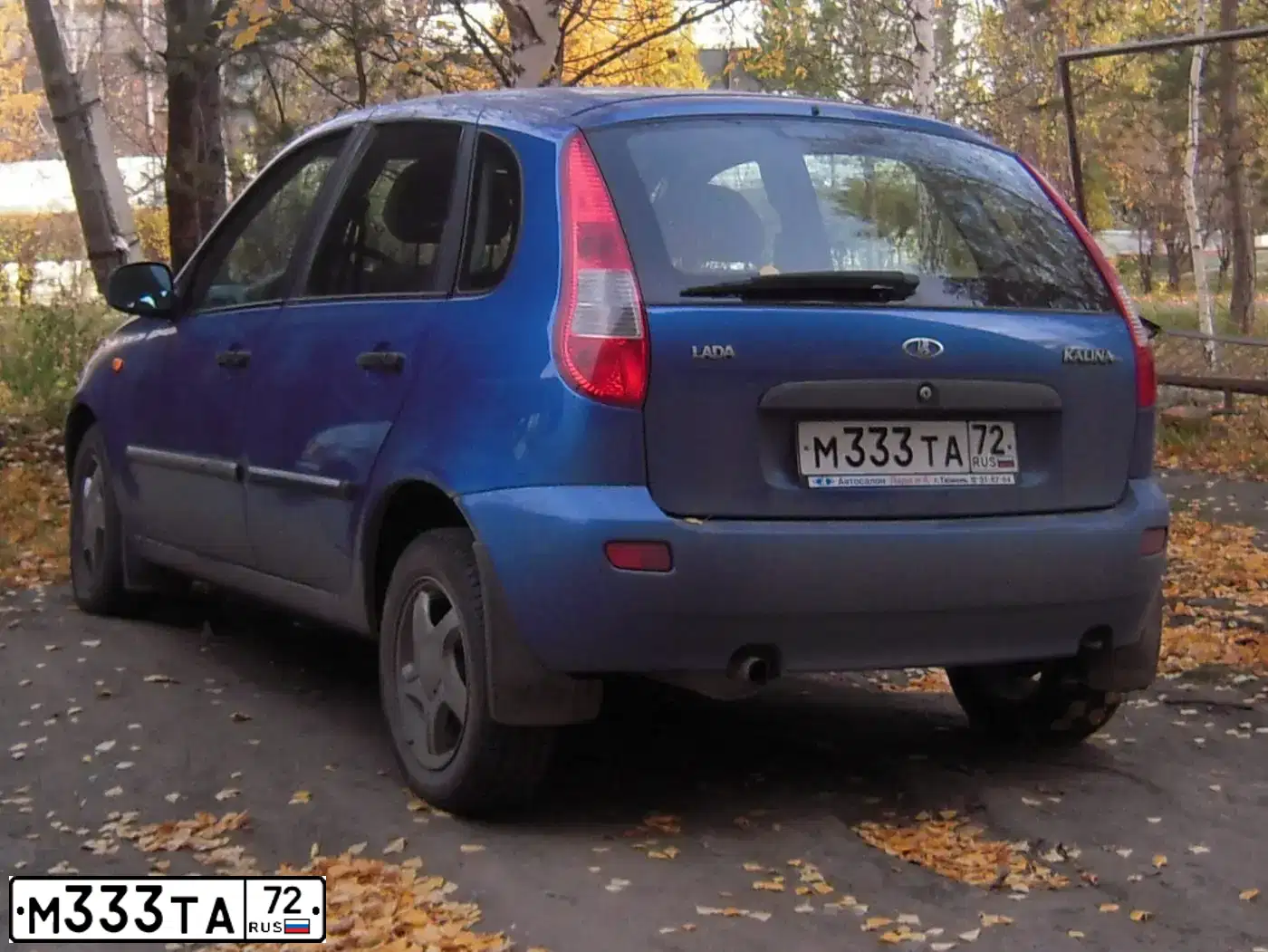 Фото автомобиля LADA 1119 KALINA, 2009 — госномер О163МК72. Цвет: ЯРКО СИНИЙ