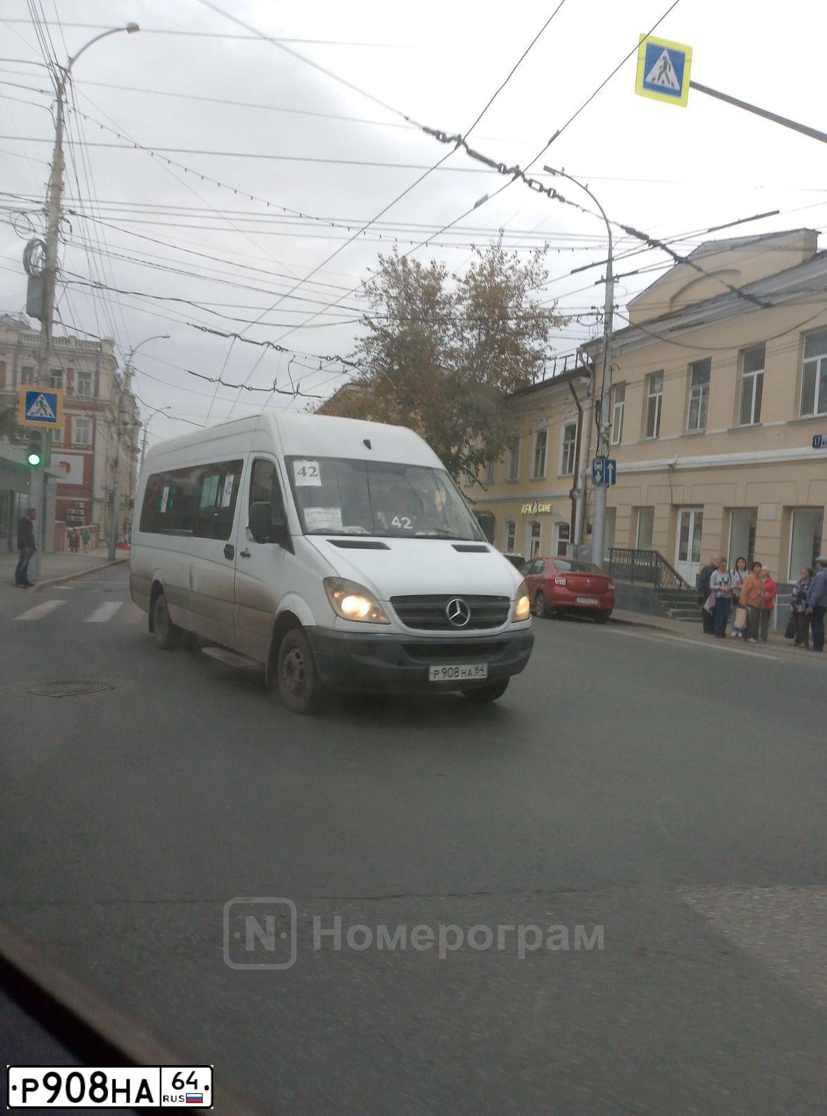 Фото автомобиля MERCEDES SPRINTER, 2011 — госномер Р908НА64. Цвет: БЕЛЫЙ