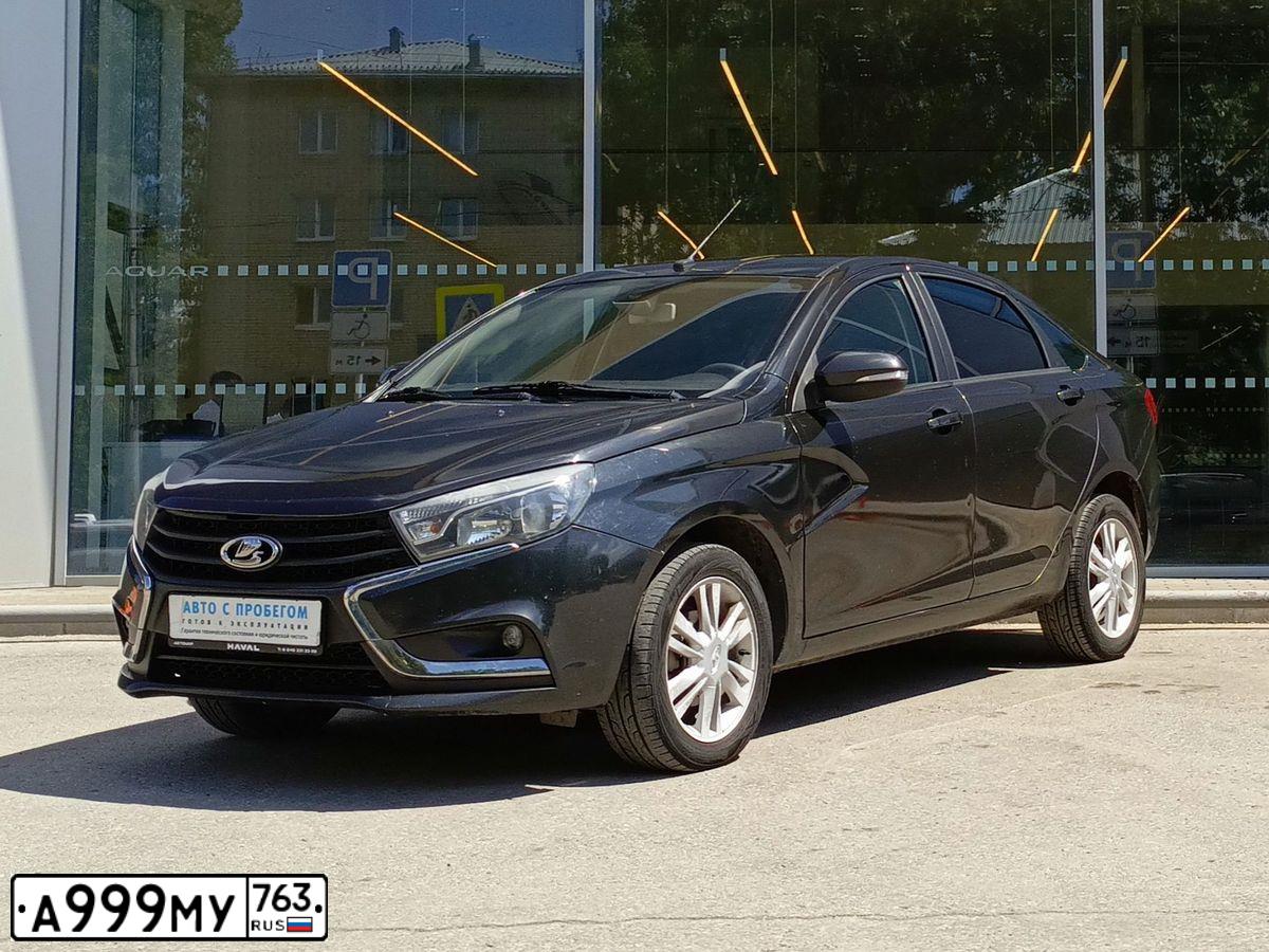 Фото автомобиля LADA VESTA, 2018 — госномер К974ОТ763. Цвет: ЧЕРНЫЙ