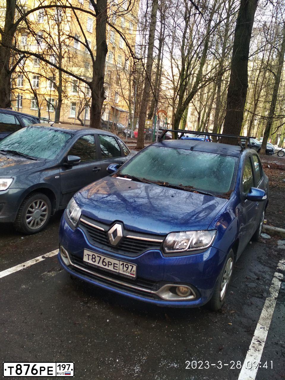 Фото автомобиля RENAULT LOGAN, 2011 — госномер Т876РЕ197. Цвет: КРАСНЫЙ